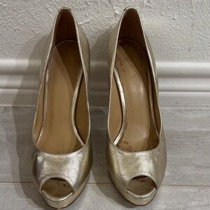 Michael Kors Gold Peep-Toe Heels